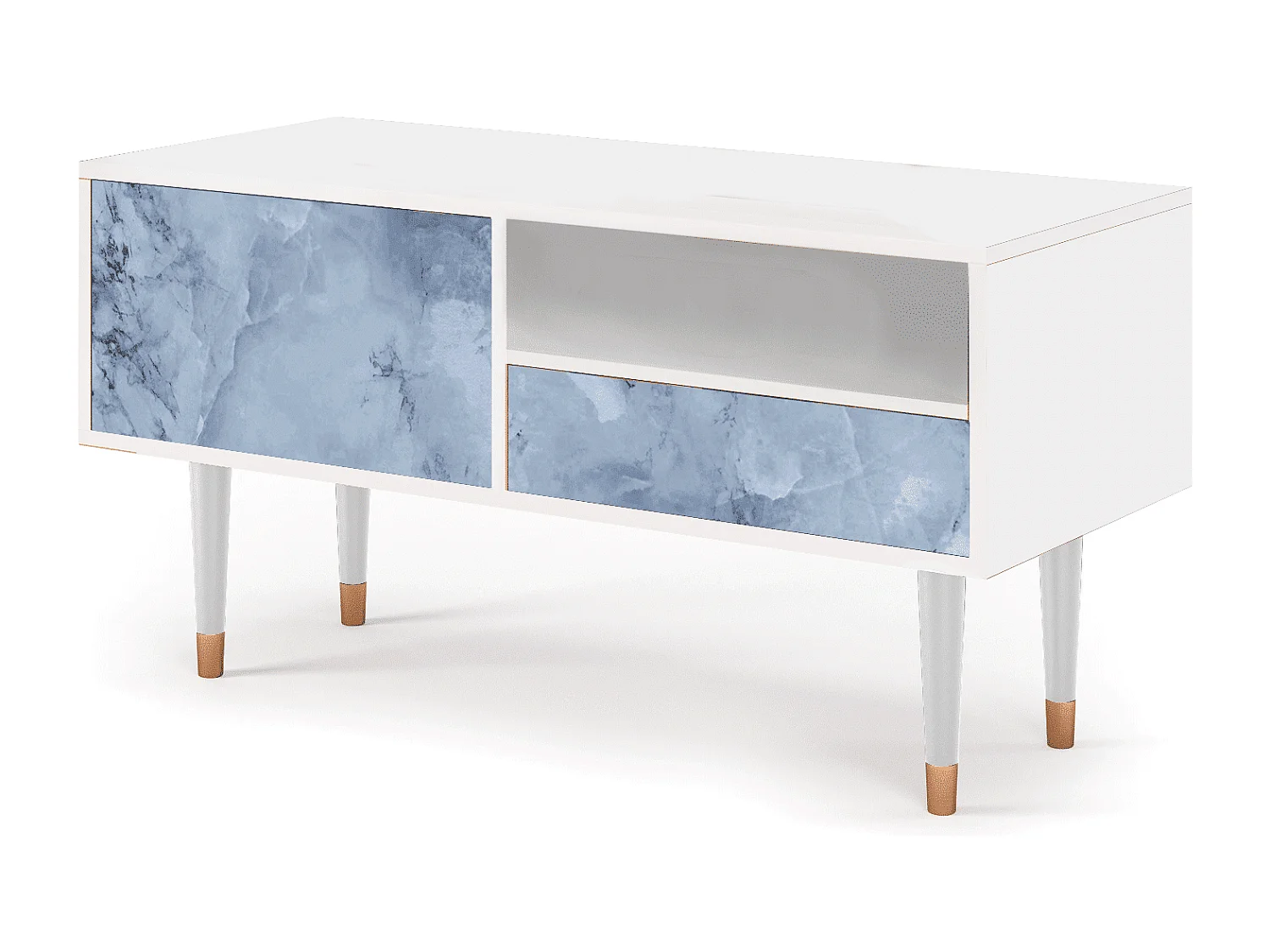 Meuble TV - 115х59х48 cm - T3 - Feather Ice, Blanc