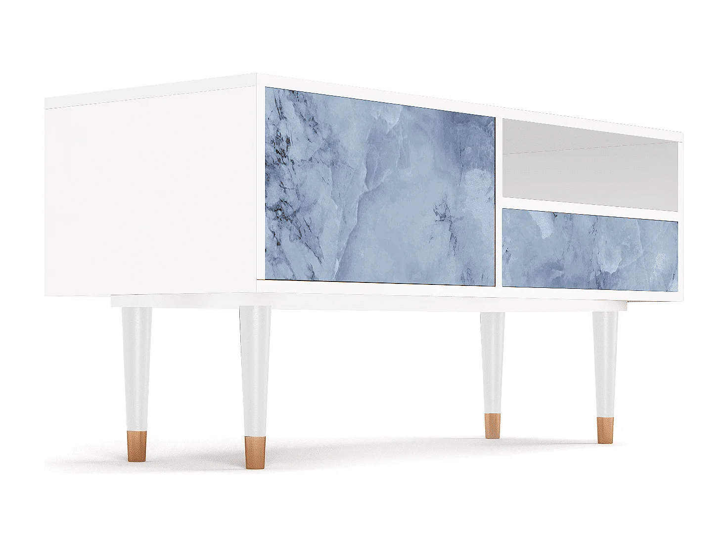 Meuble TV - 115х59х48 cm - T3 - Feather Ice, Blanc