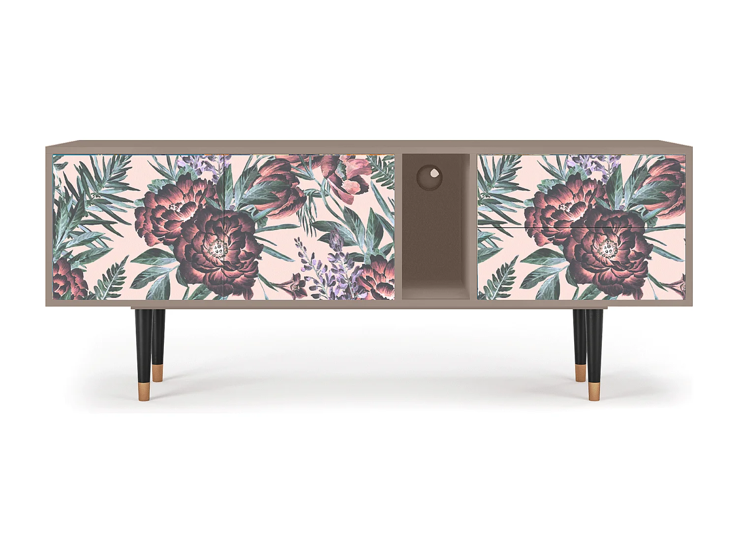 Mueble de TV - 170х69х48 cm - T1 - Peach Peonies, Latte
