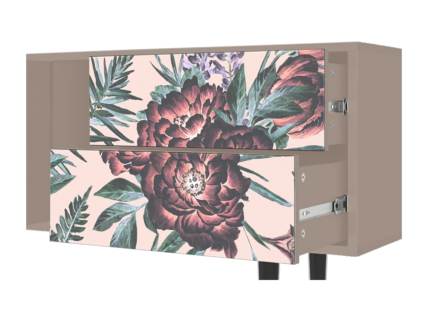 Mueble de TV - 170х69х48 cm - T1 - Peach Peonies, Latte