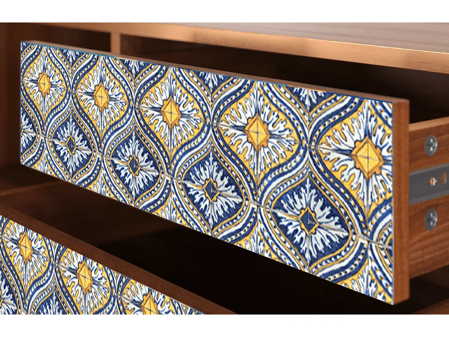 Meuble TV - 170х59х48 cm - T4 - Illusory Pattern, Noyer