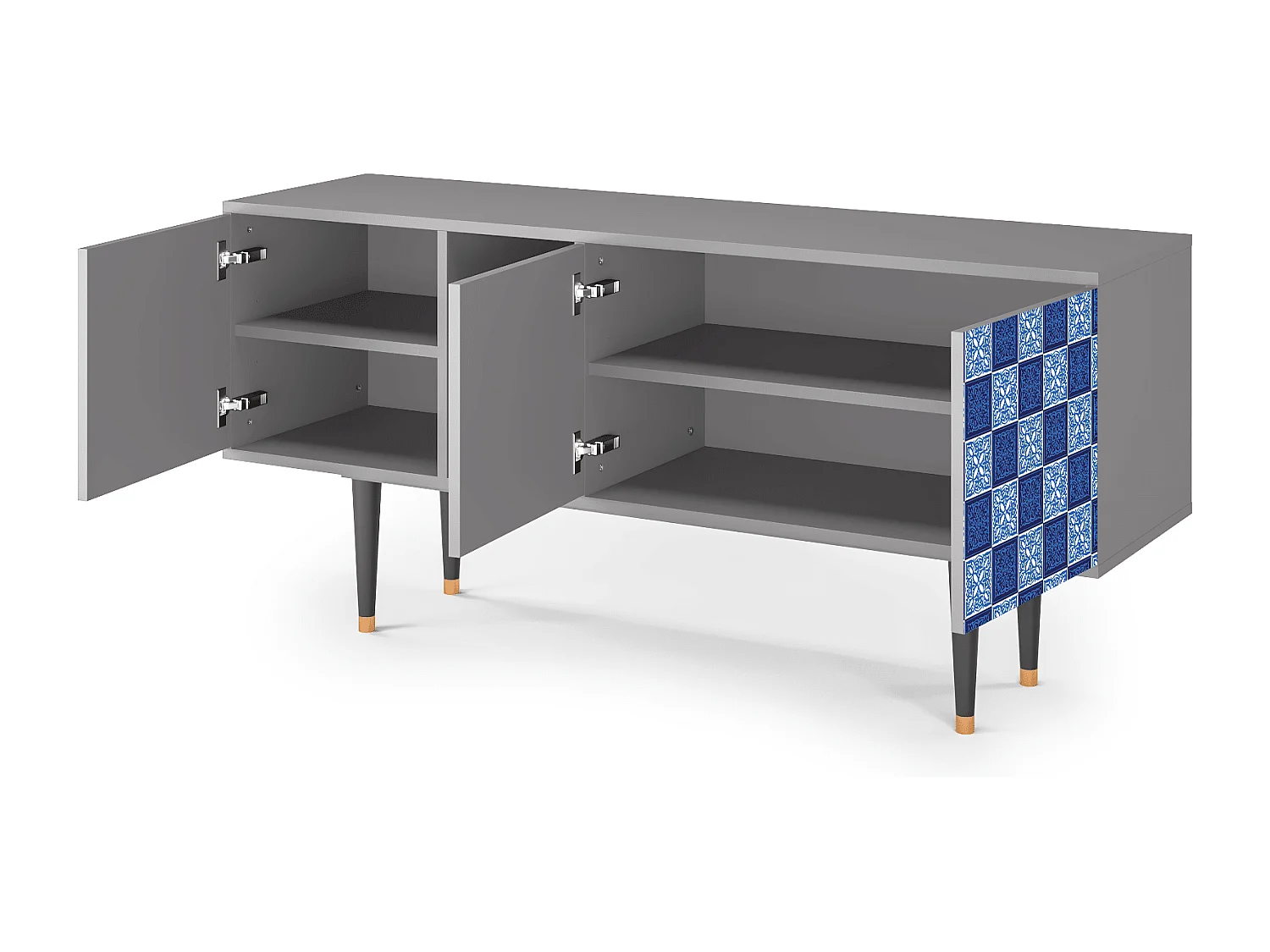 Szafka RTV - 150х69х41 cm - T5 - Light Path, Szary