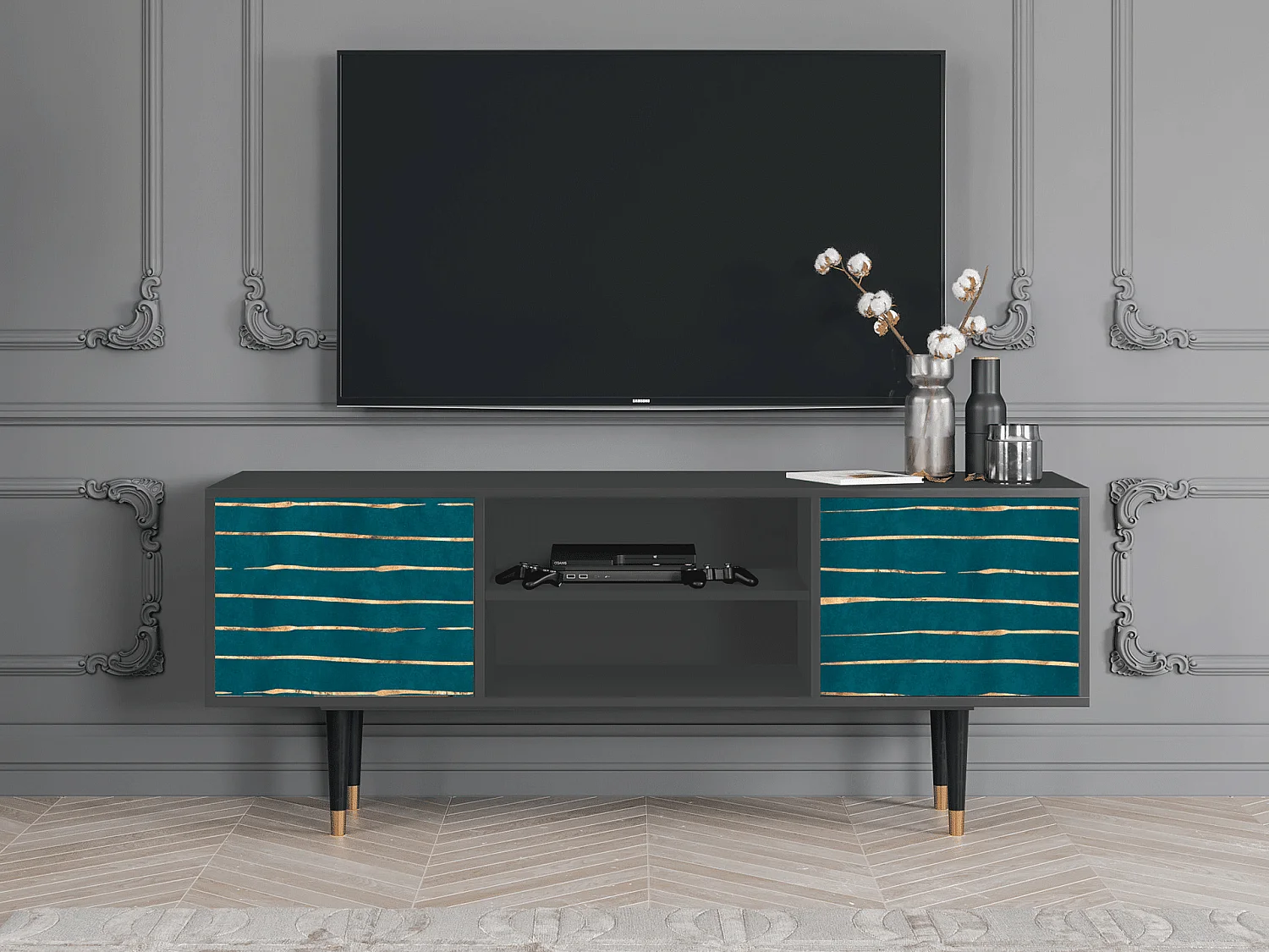 Meuble TV - 170х69х48 cm - T2 - Ocean Drive, Anthracite