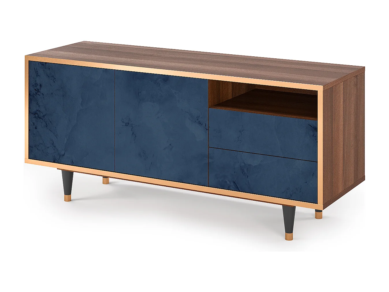 Meuble TV - 125х56х41 cm - T7 - Endless Galaxi, Noyer