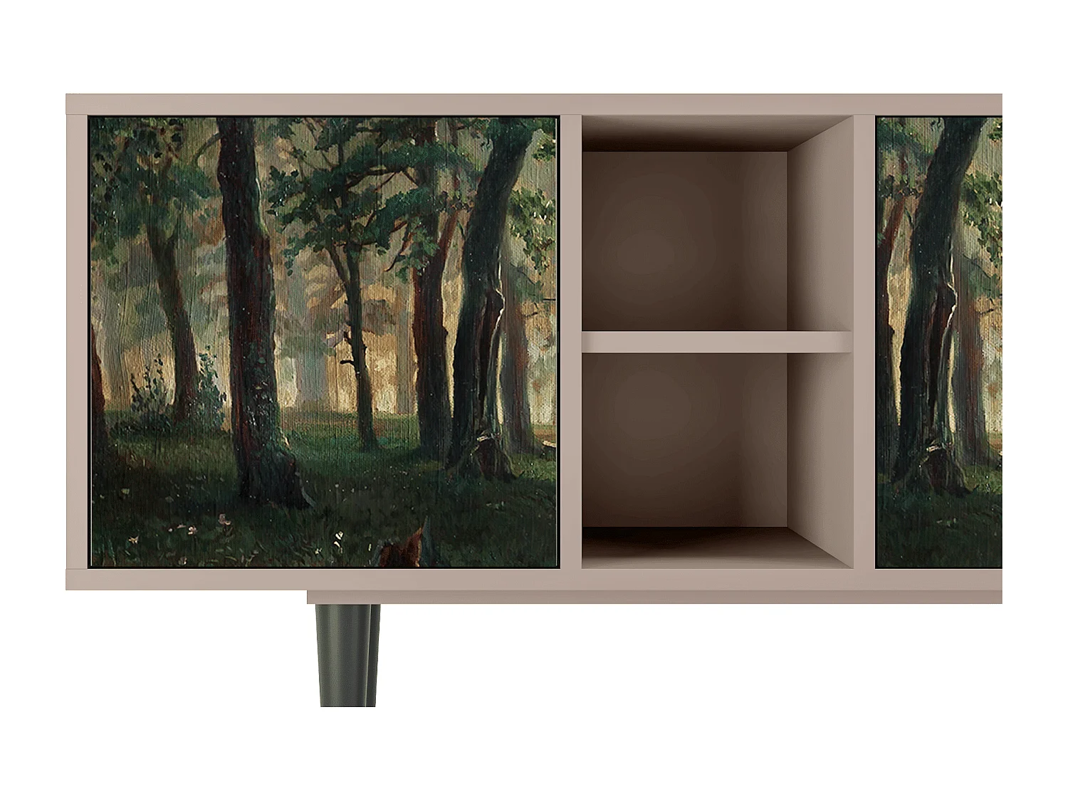 Szafka RTV - 150х69х41 cm - T5 -  Rain in the Oak Forest, Latte
