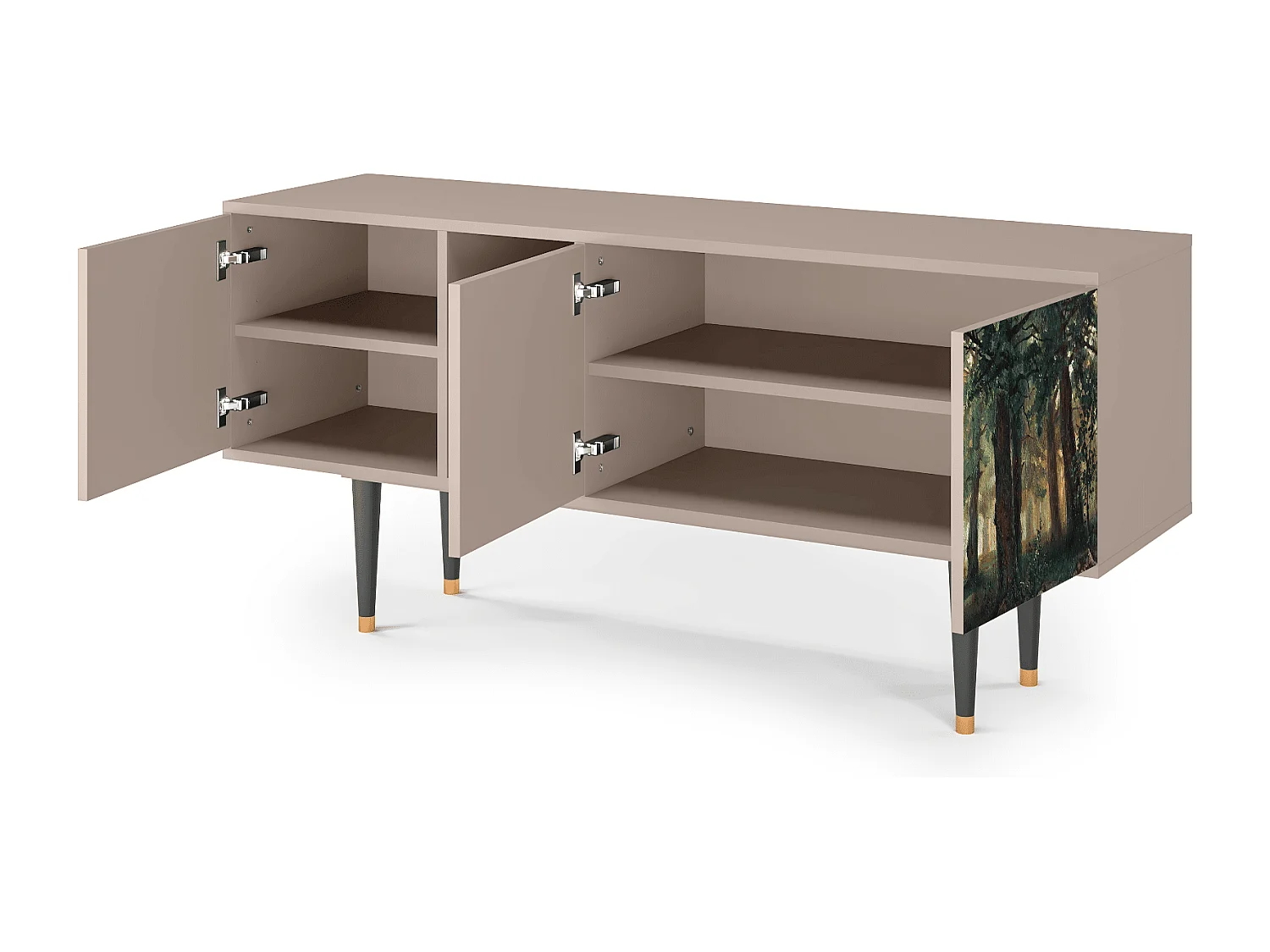 Szafka RTV - 150х69х41 cm - T5 -  Rain in the Oak Forest, Latte