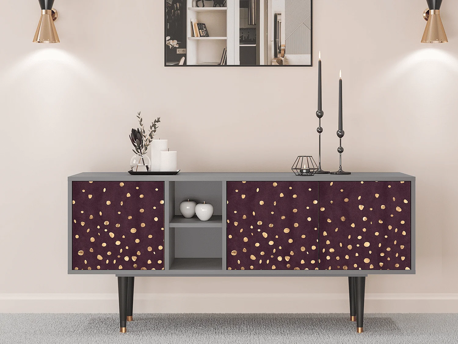 TV-meubel - 150х69х41 cm - T5 - Glowworms, Grijs