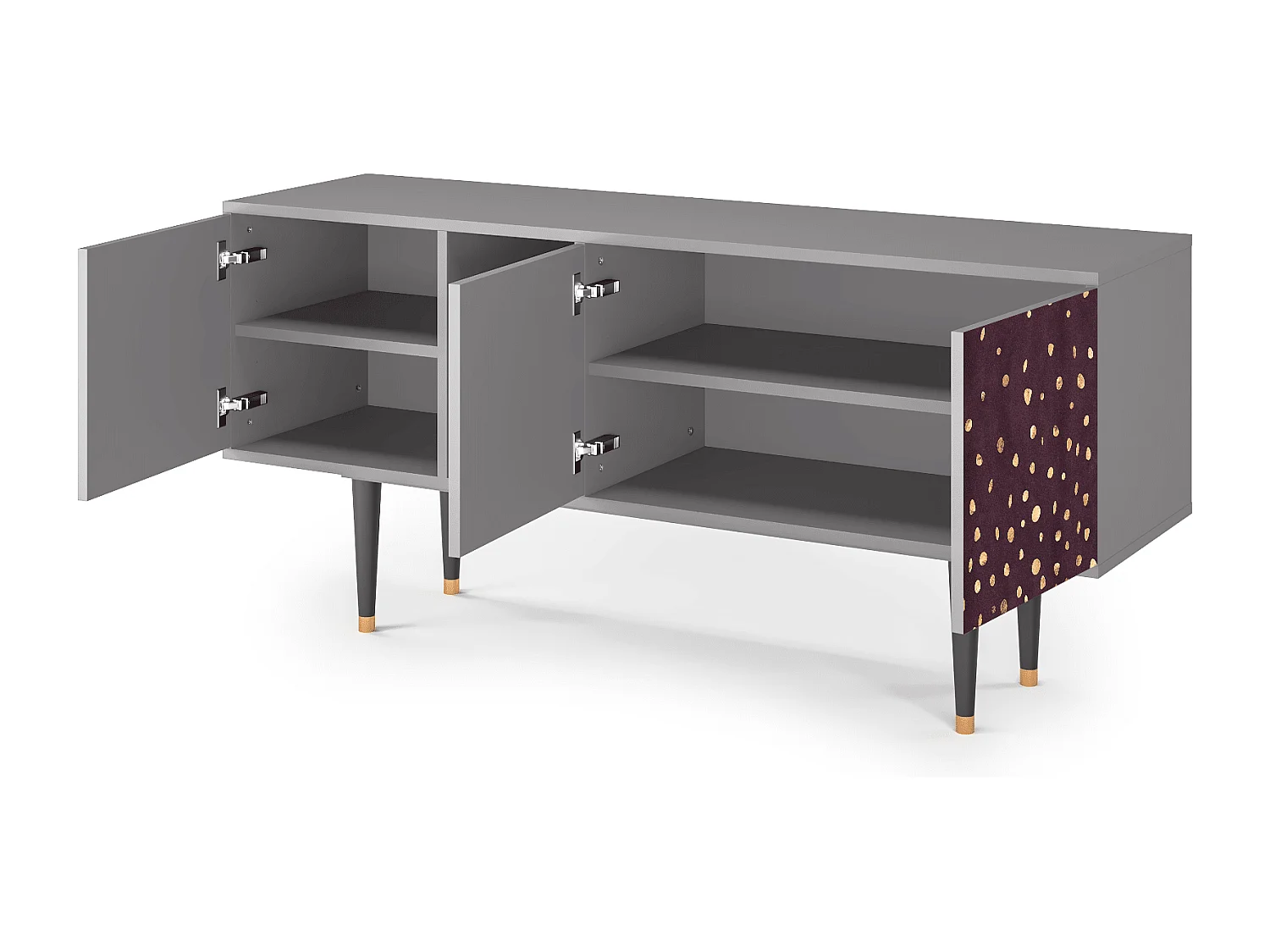 Mueble de TV - 150х69х41 cm - T5 - Glowworms, Gris