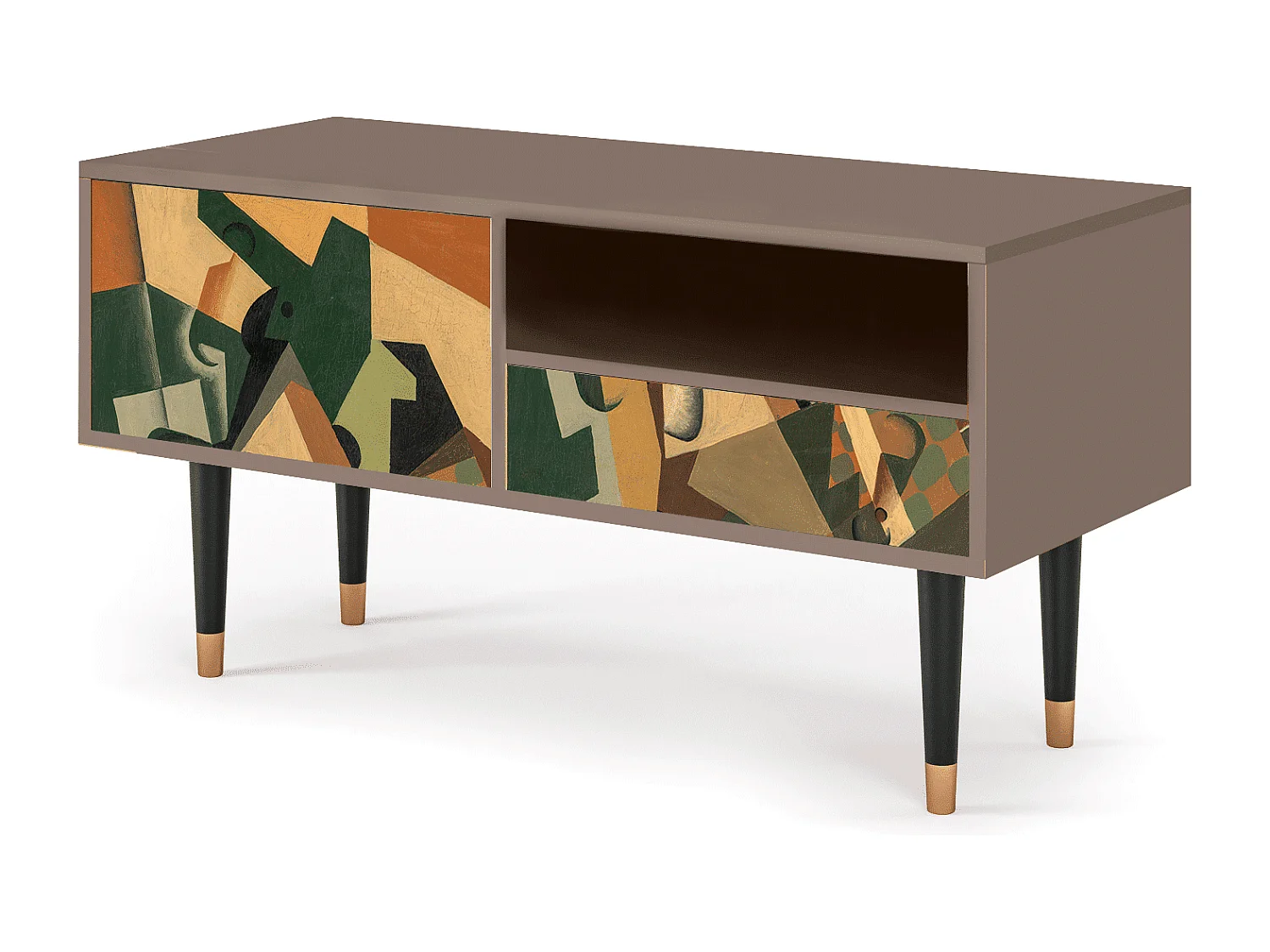 TV-Möbel - 115х59х48 cm - T3 - Glass and Checkerboard, Latte