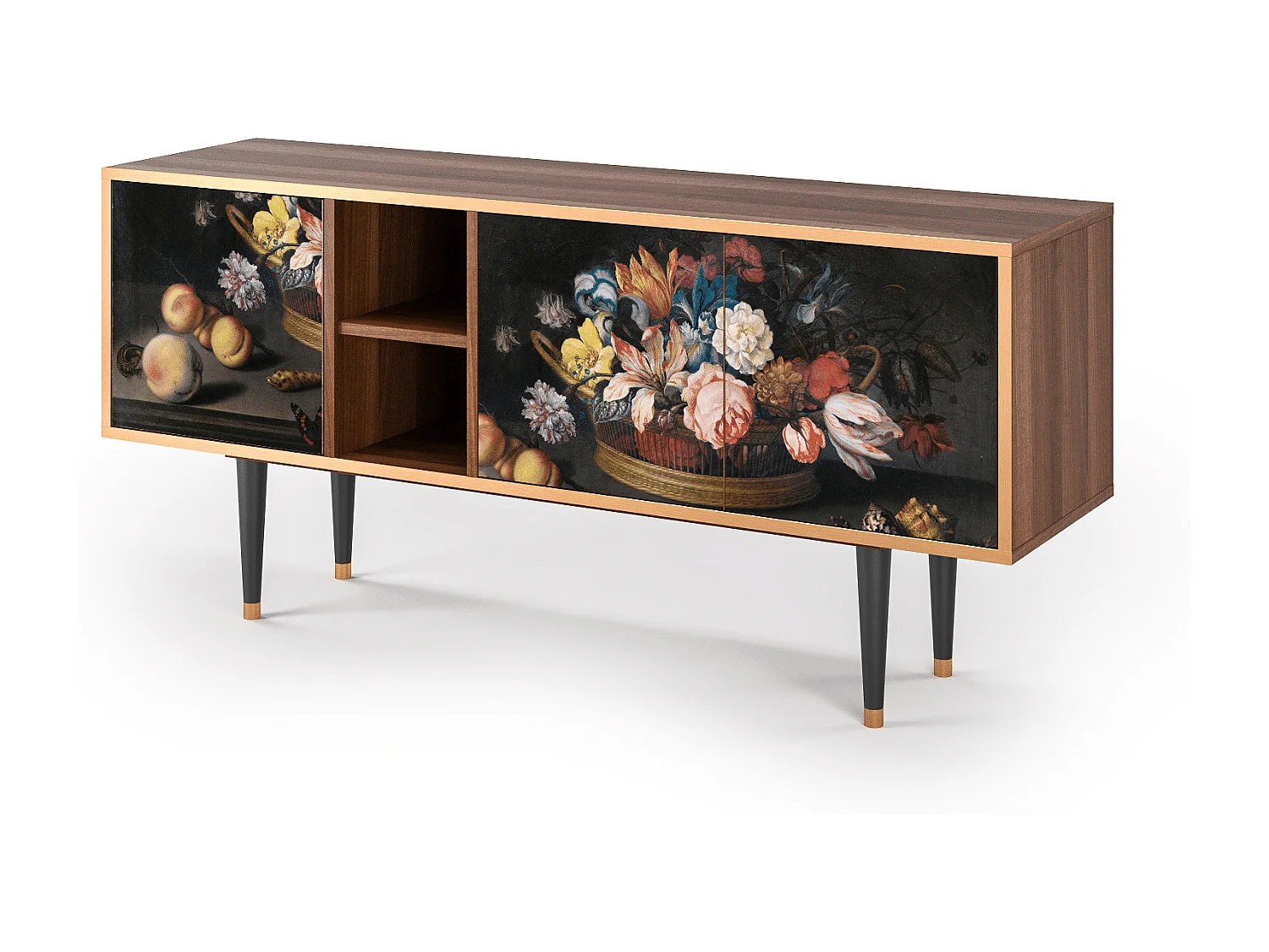 Mobile TV - 150х69х41 cm - T5 - Still Life with Flowers, Noce