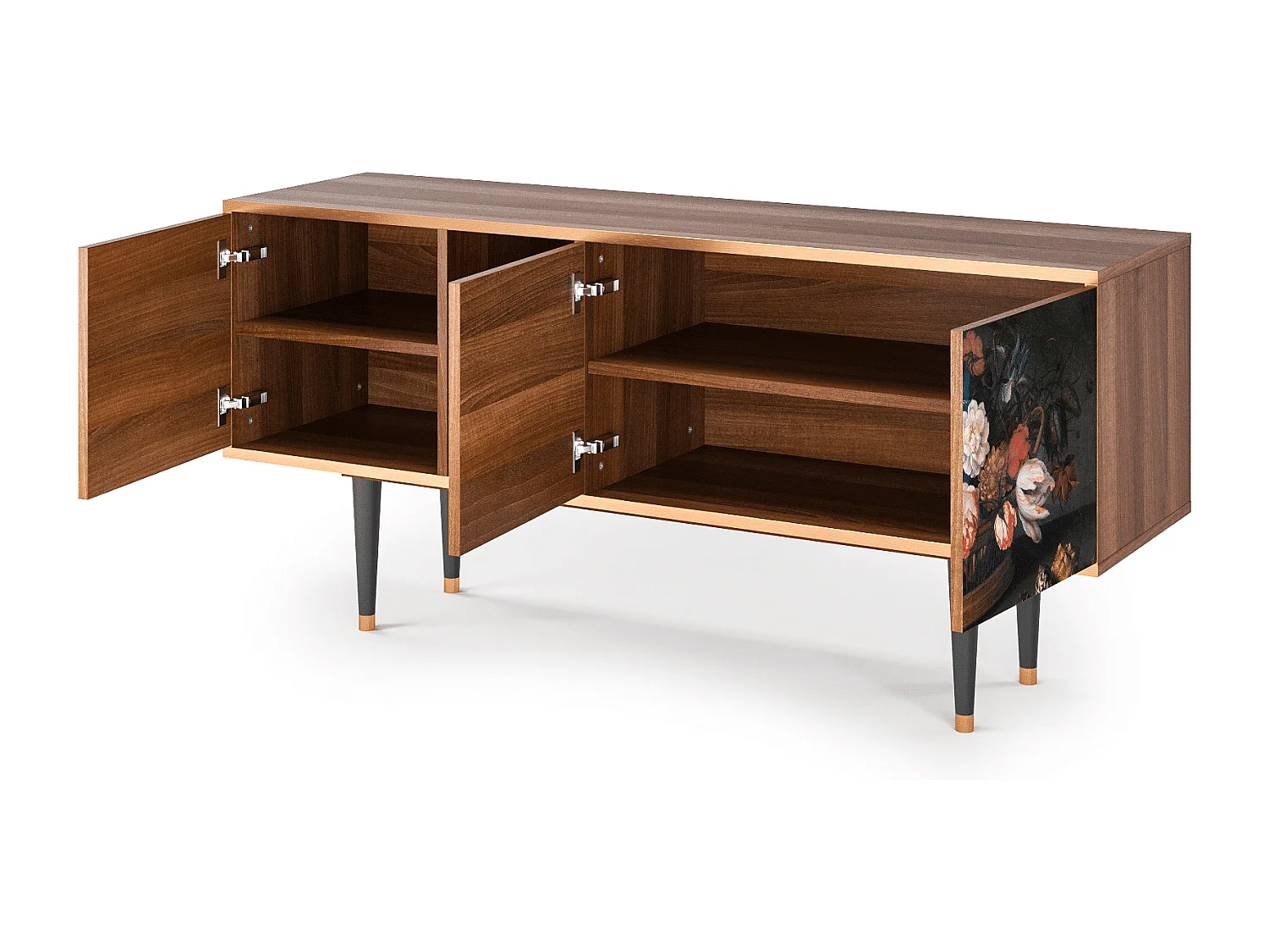 Mobile TV - 150х69х41 cm - T5 - Still Life with Flowers, Noce