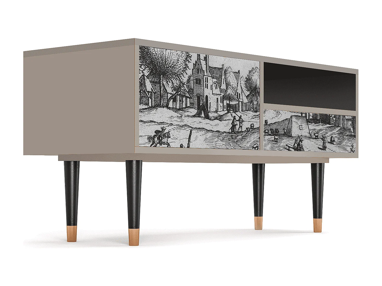 Mueble de TV - 115х59х48 cm - T3 - Country Village, Areia