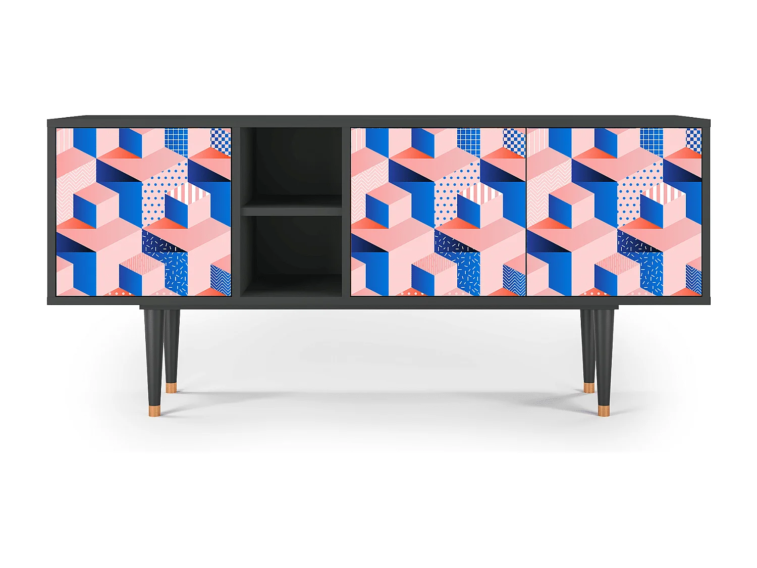 TV-Möbel - 150х69х41 cm - T5 - Pinky Squares, Anthrazit