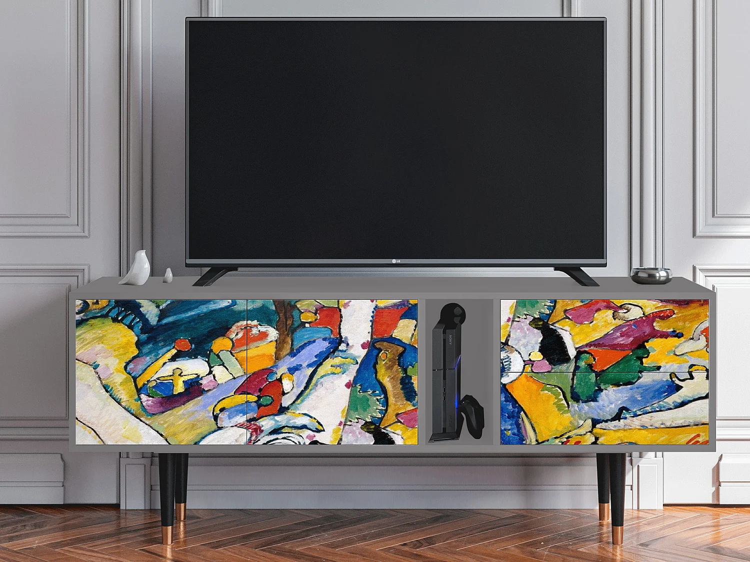Mueble de TV - 170х69х48 cm - T1 - Improvisation 26  , Cinza