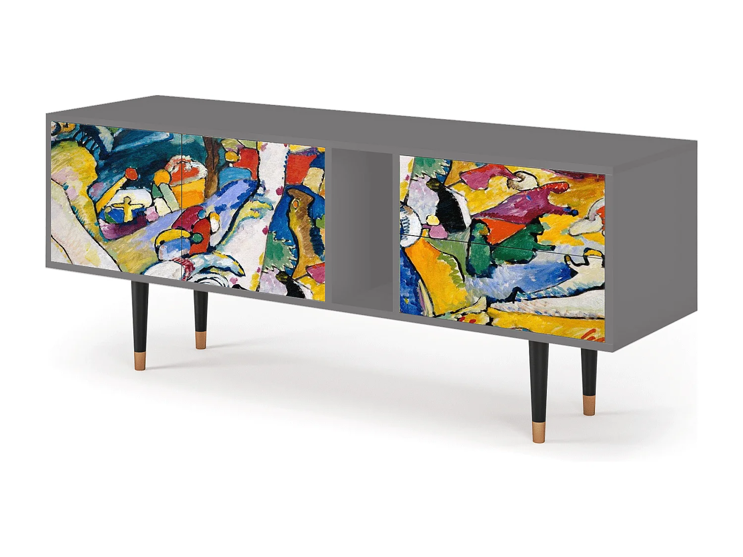 Mueble de TV - 170х69х48 cm - T1 - Improvisation 26  , Cinza