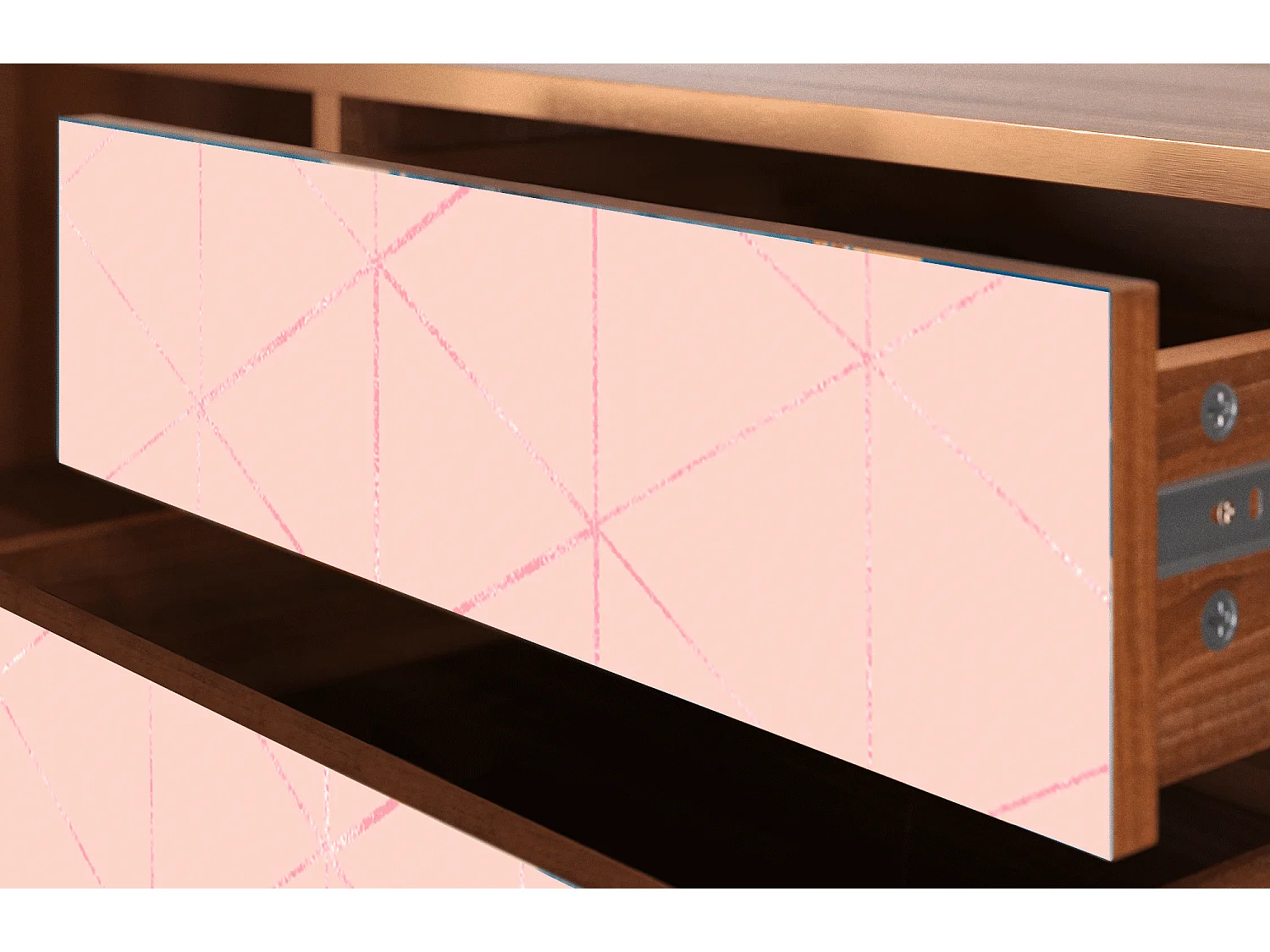 Mueble de TV - 170х59х48 cm - T4 - Rose Quartz, Nogal