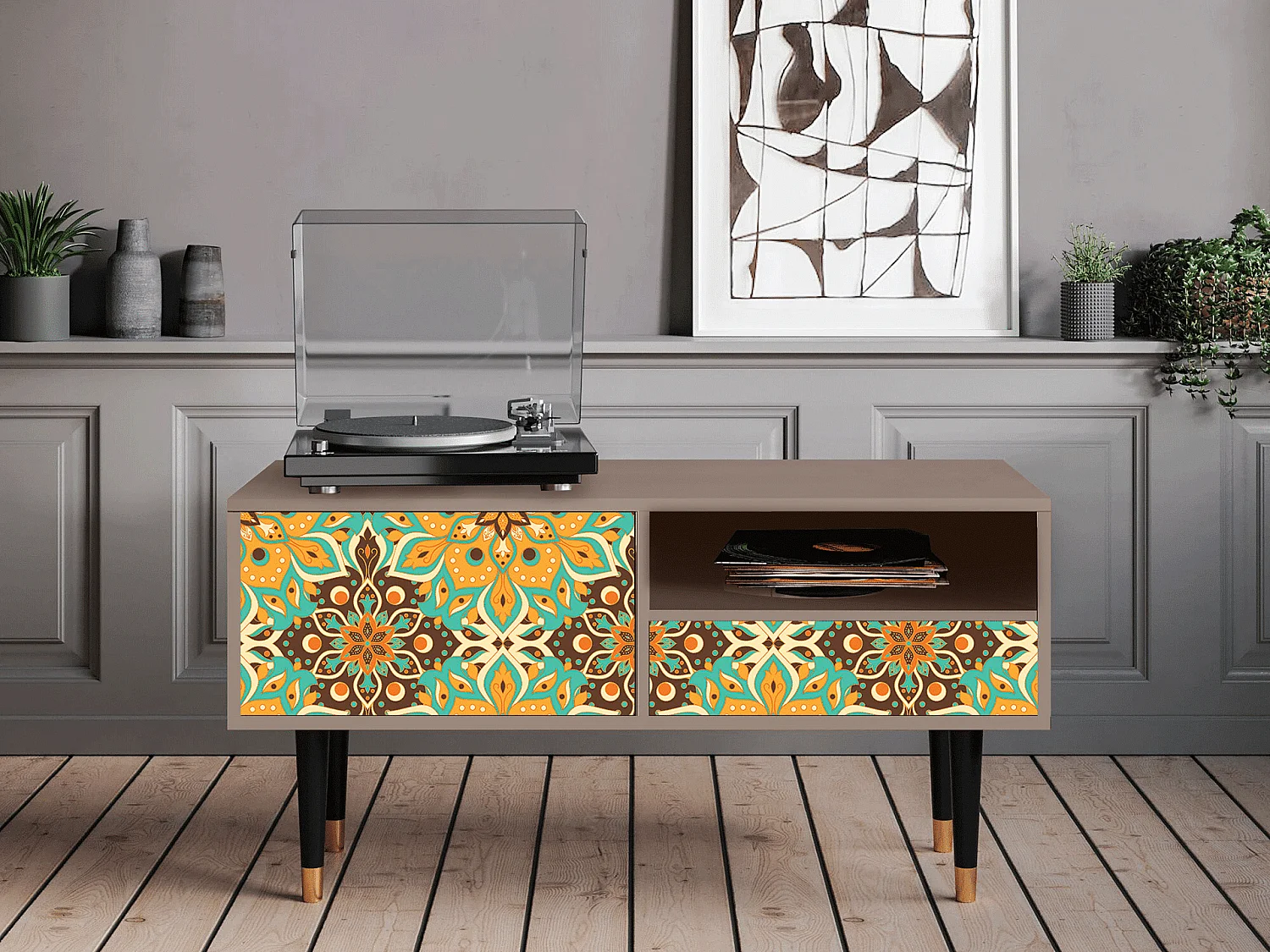 Meuble TV - 115х59х48 cm - T3 - Indian Spices, Latte