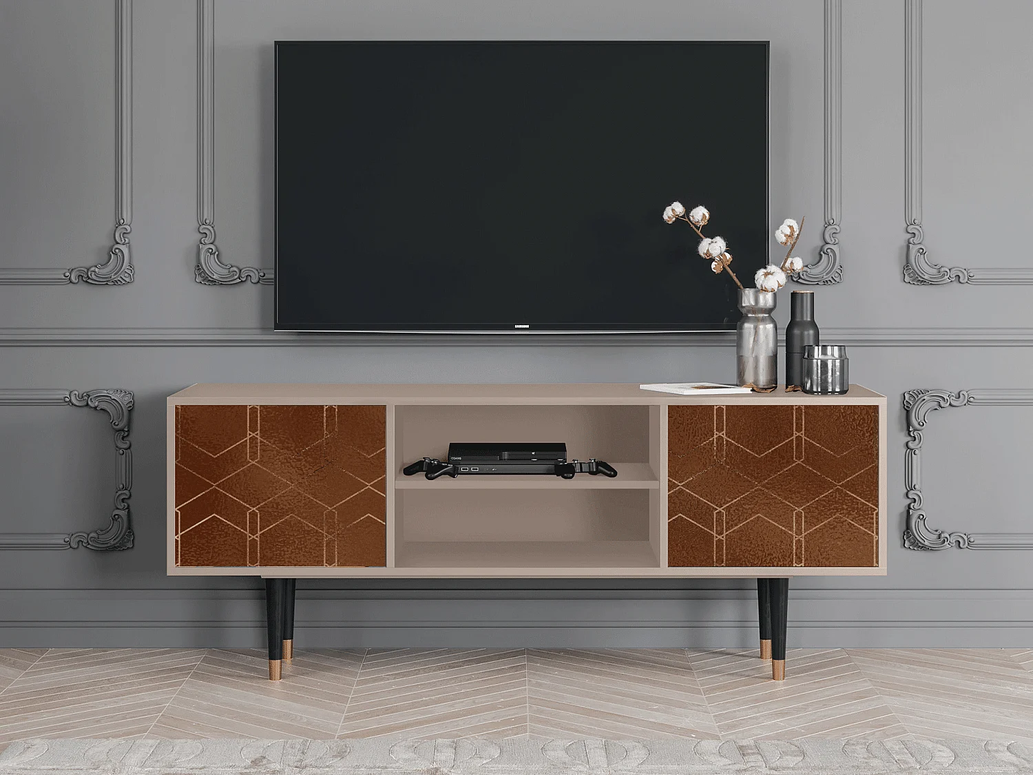 TV-meubel - 170х69х48 cm - T2 - Chocolate Bar, Latte