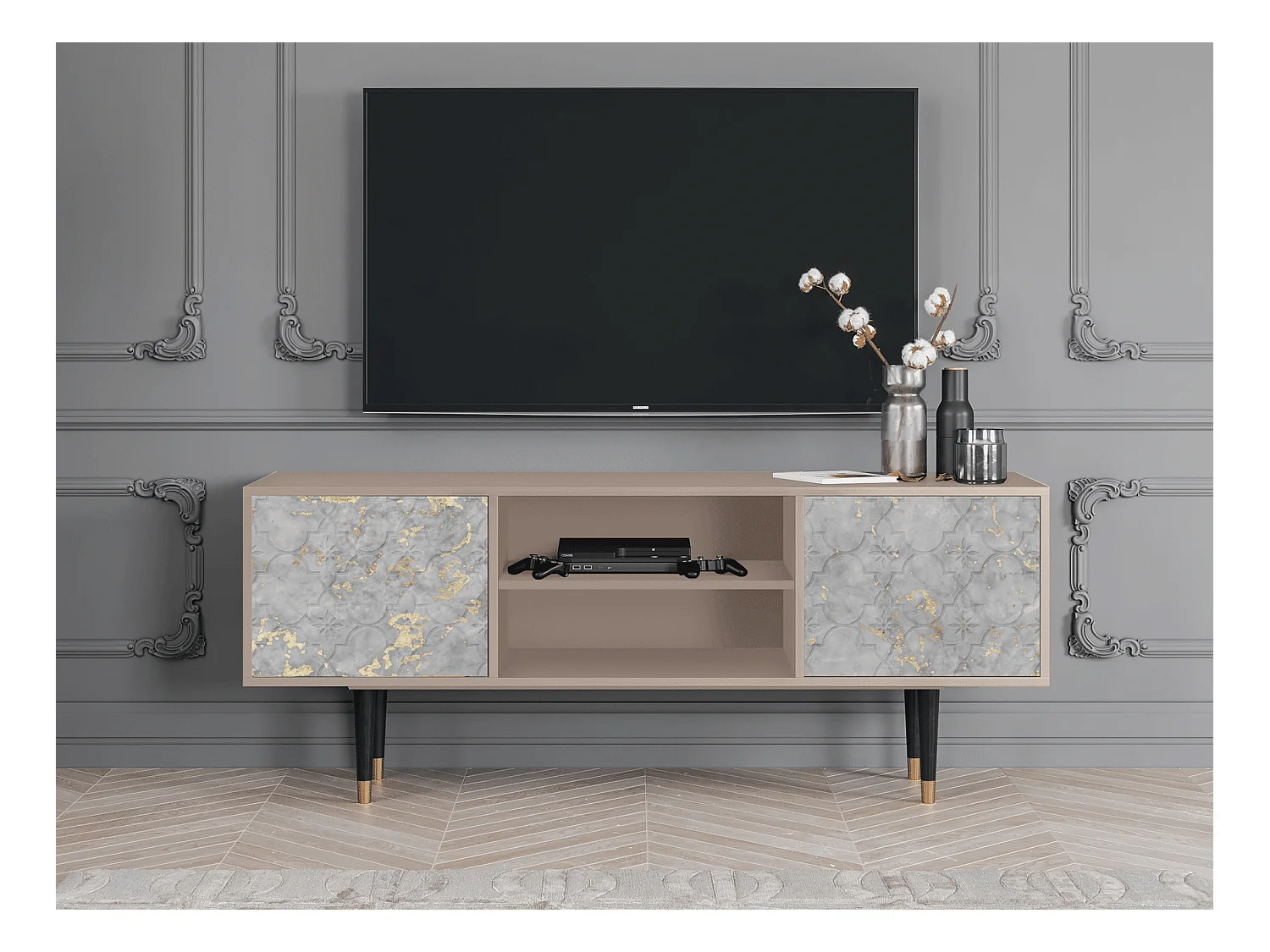 Mueble de TV - 170х69х48 cm - T2 - Mariana Trench, Latte