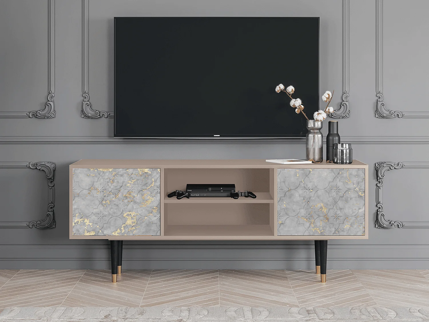 Mueble de TV - 170х69х48 cm - T2 - Mariana Trench, Latte