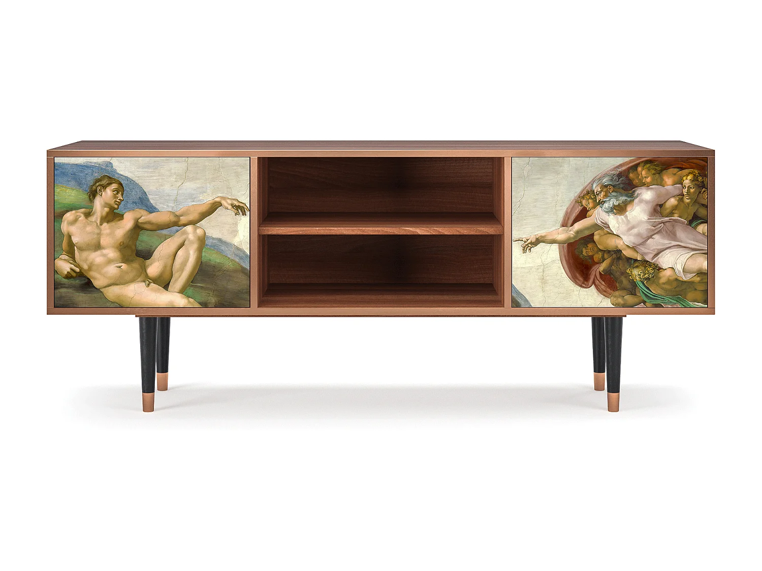 Mueble de TV - 170х69х48 cm - T2 - The Creation of Adam, Nogueira