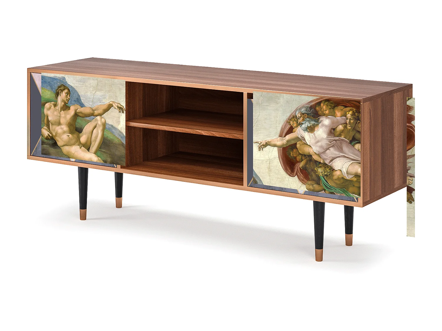 Mueble de TV - 170х69х48 cm - T2 - The Creation of Adam, Nogueira