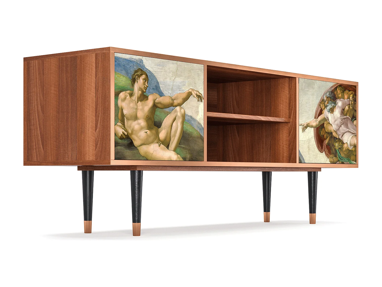 Mueble de TV - 170х69х48 cm - T2 - The Creation of Adam, Nogueira