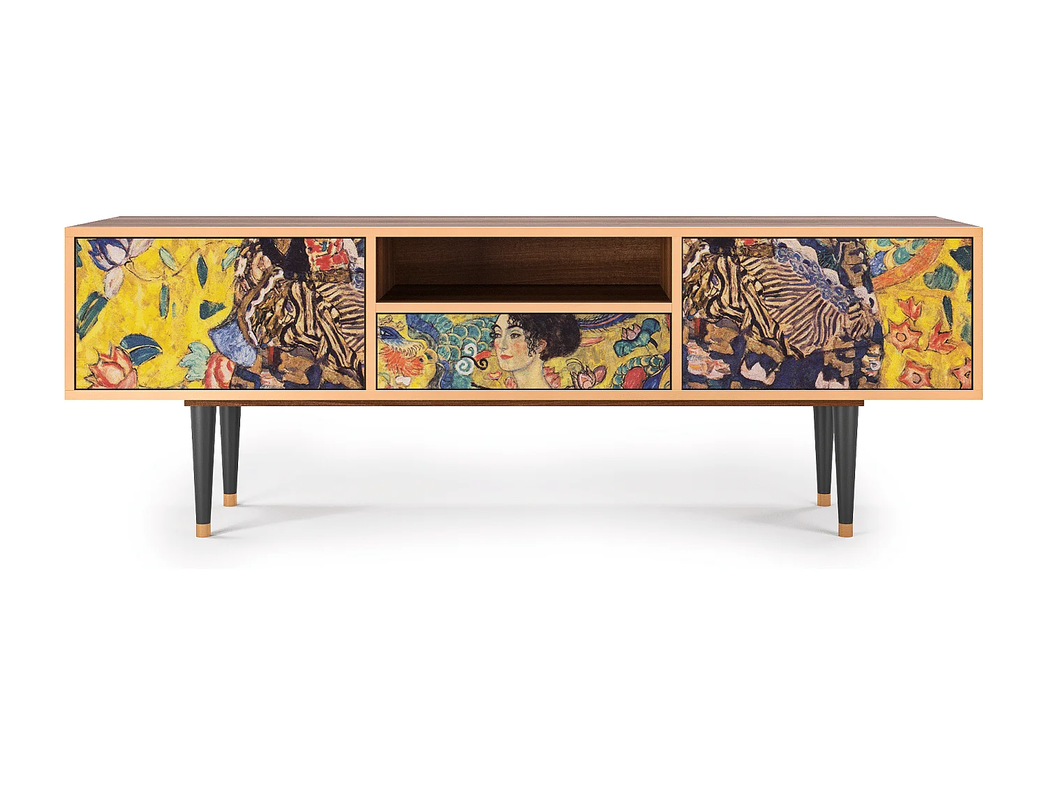 Meuble TV - 170х59х41 cm - T6 - Lady with Fan by Klimt, Noyer