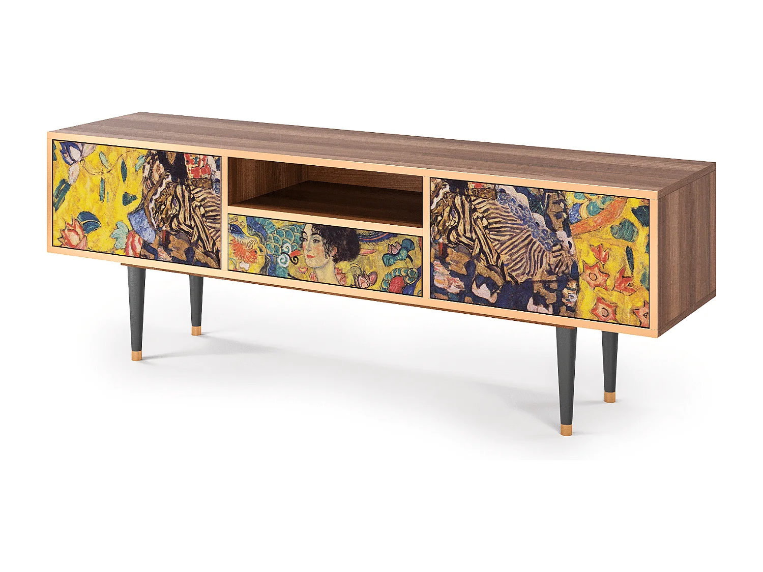 Meuble TV - 170х59х41 cm - T6 - Lady with Fan by Klimt, Noyer