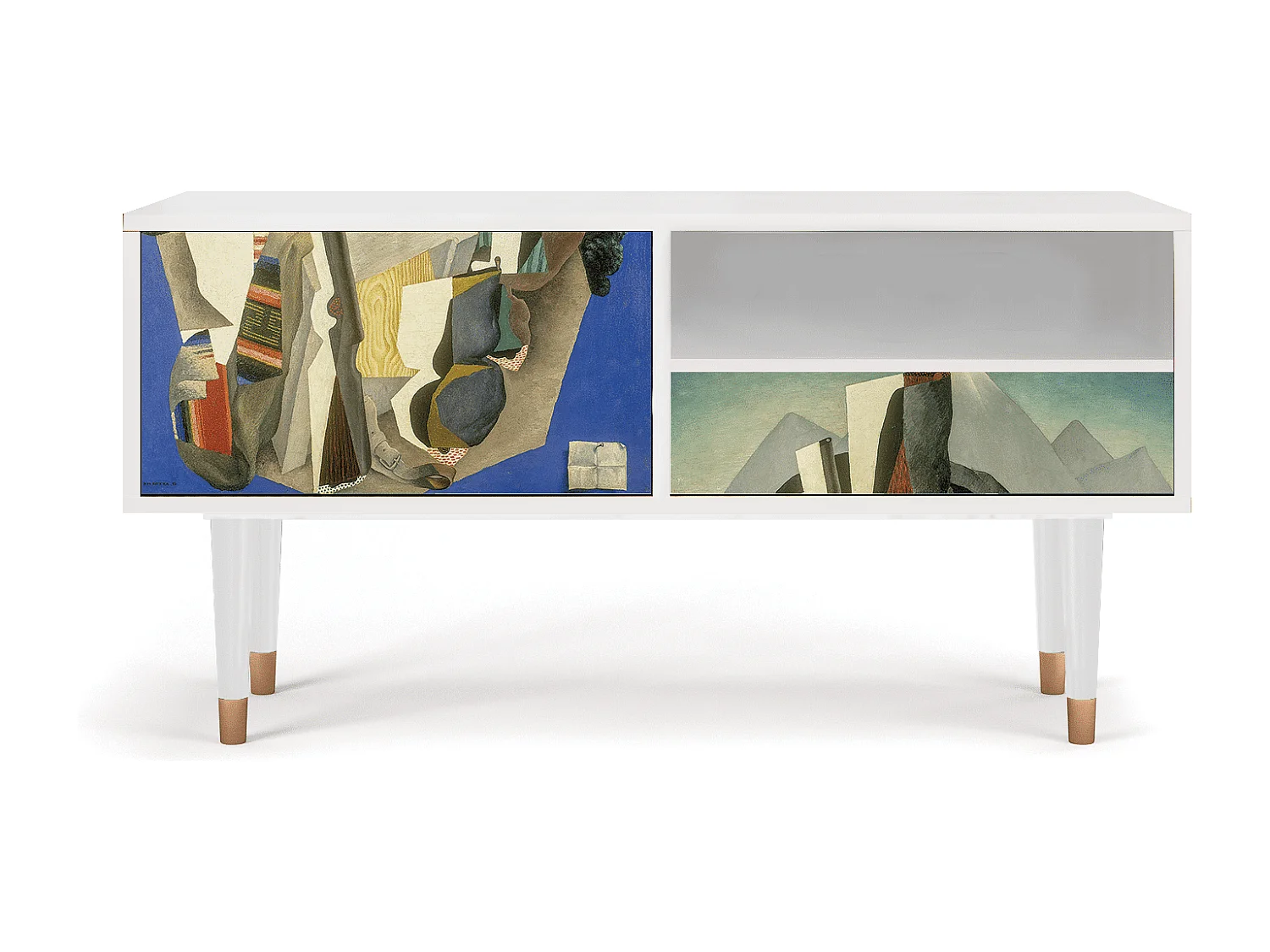 TV-Möbel - 115х59х48 cm - T3 - The Cubist Paintings , Weiß