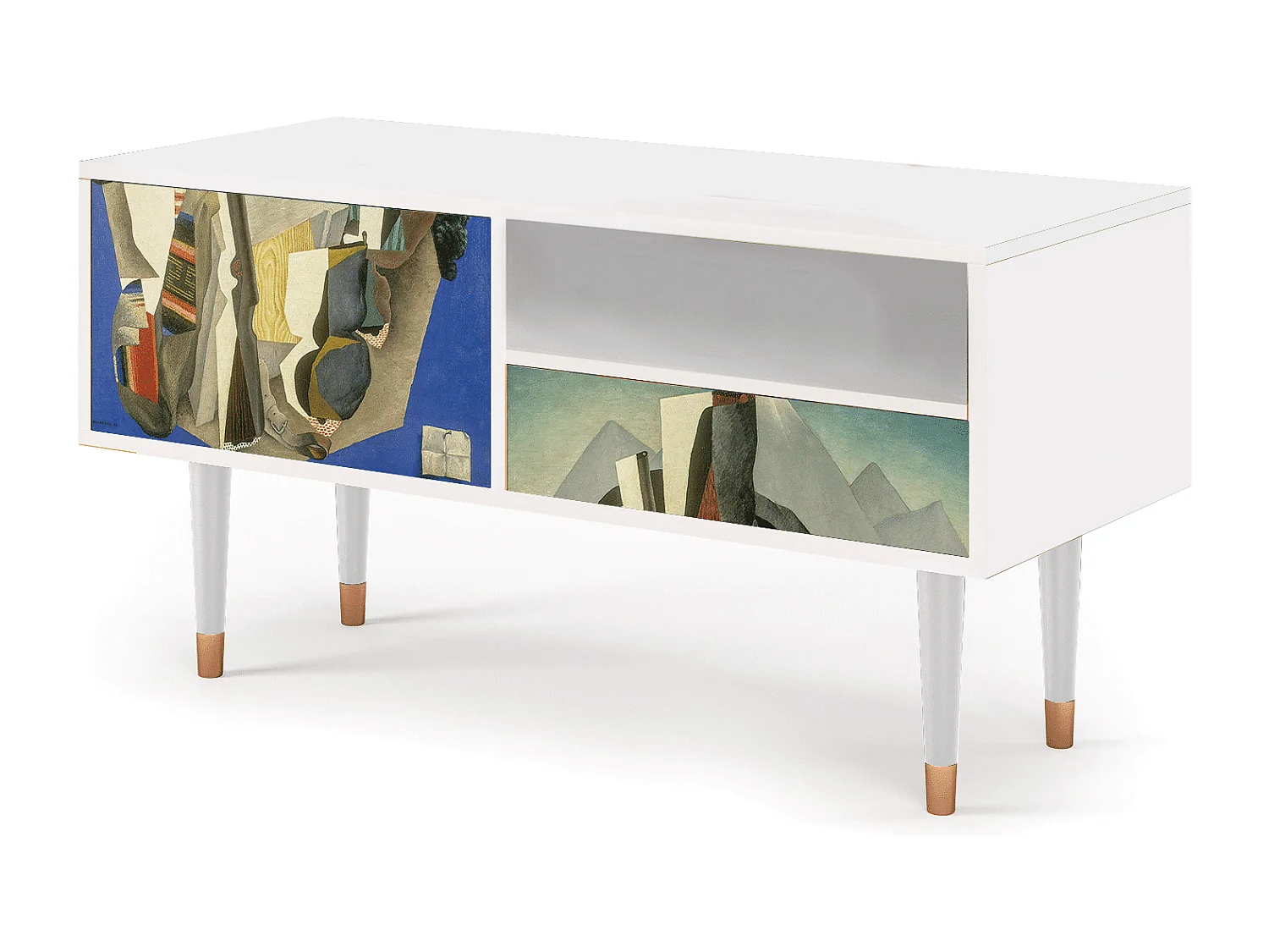 TV-Möbel - 115х59х48 cm - T3 - The Cubist Paintings , Weiß