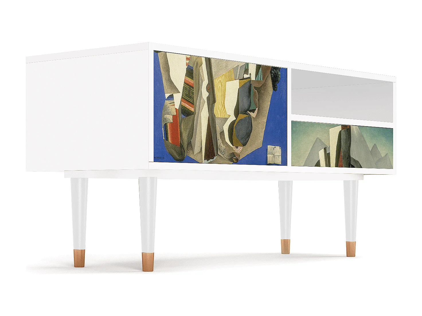 TV-Möbel - 115х59х48 cm - T3 - The Cubist Paintings , Weiß