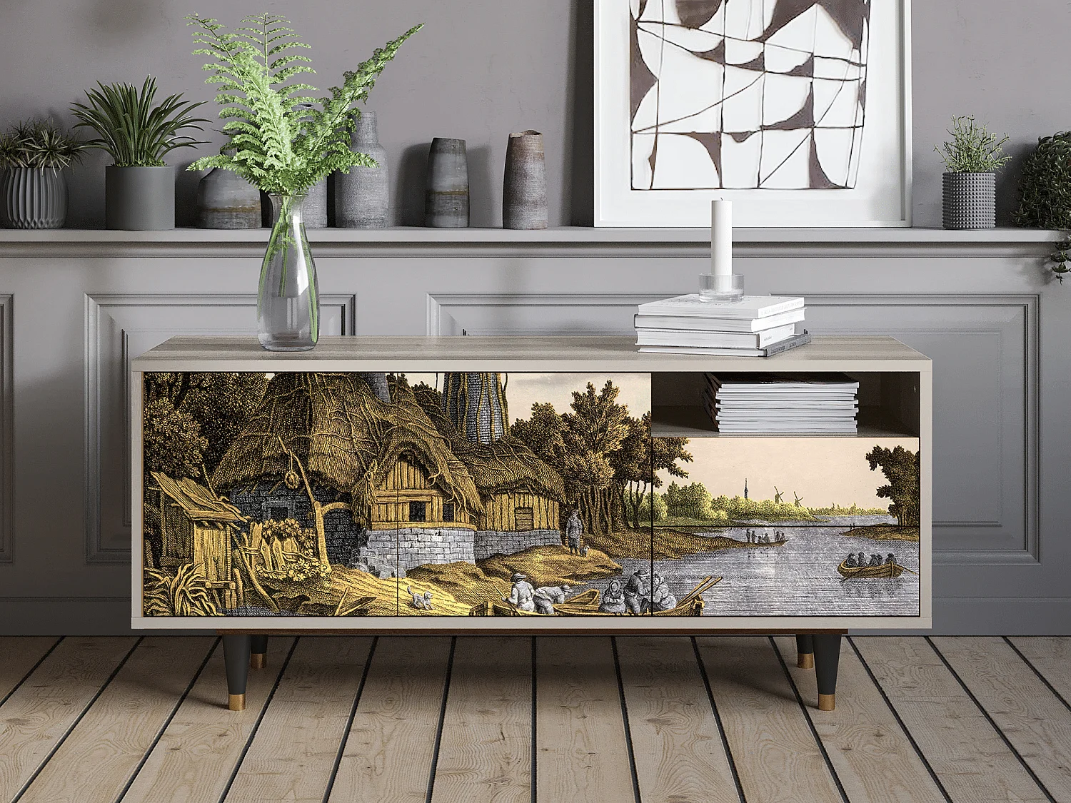 Meuble TV - 125х56х41 cm - T7 - Mill along a River, Sable