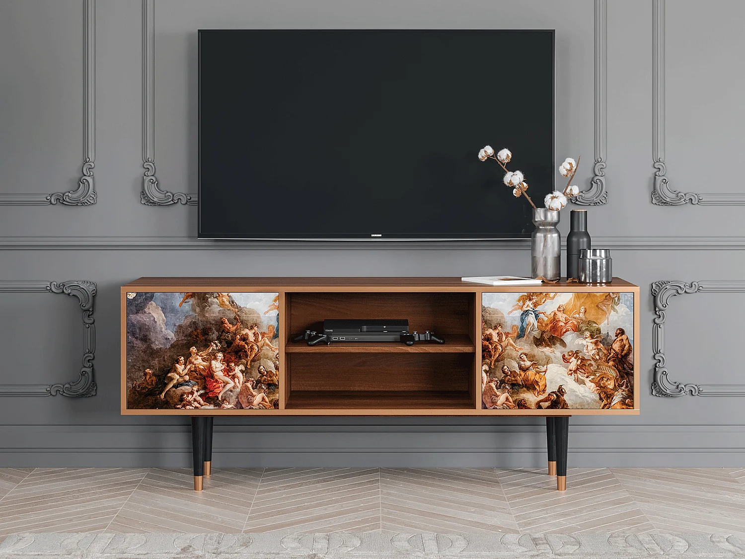 TV-Möbel - 170х69х48 cm - T2 - Versailles, Walnuss