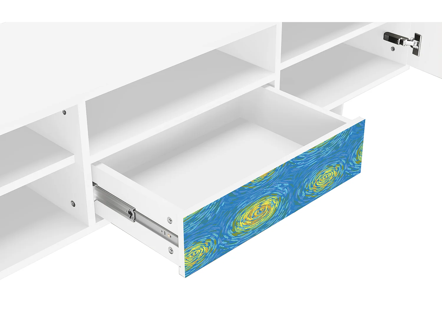 Mueble de TV - 170х59х41 cm - T6 - Van Gogh Lights, Blanco