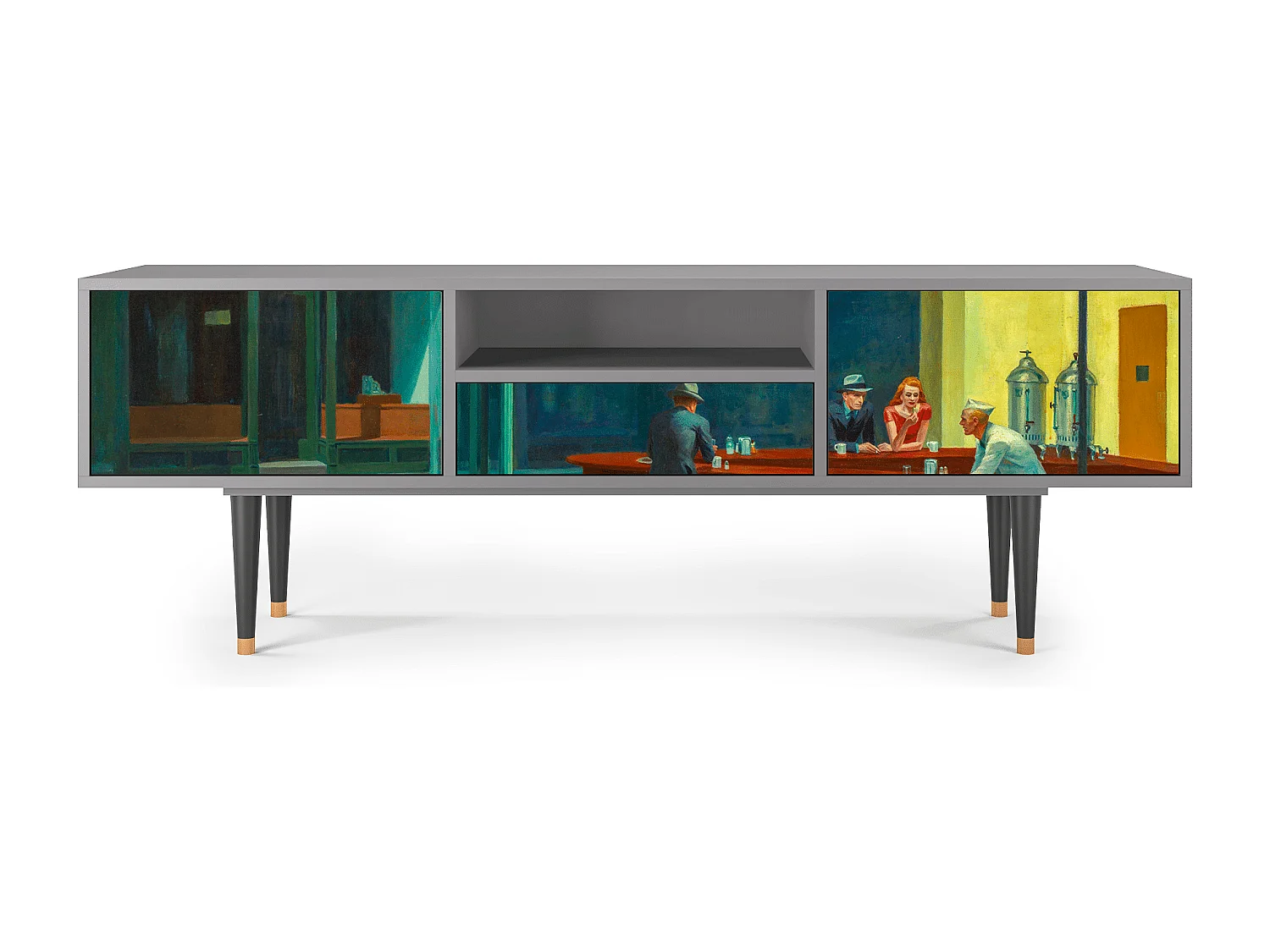TV-meubel - 170х59х41 cm - T6 - Nighthawks by Hopper, Grijs