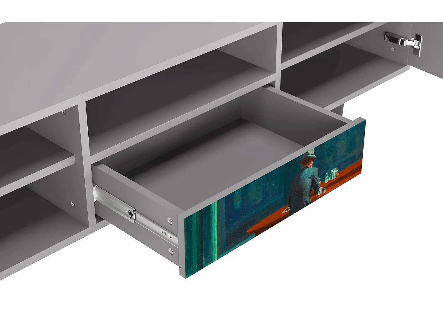 TV-meubel - 170х59х41 cm - T6 - Nighthawks by Hopper, Grijs