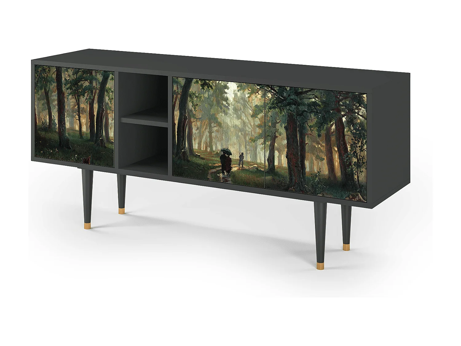 Meuble TV - 150х69х41 cm - T5 -  Rain in the Oak Forest, Anthracite