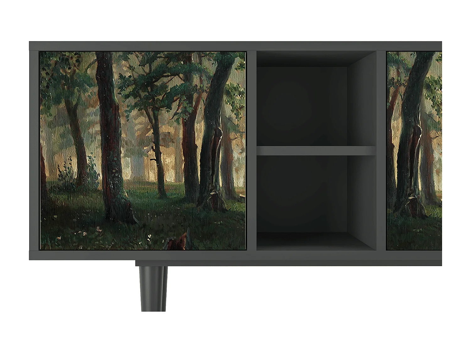 Meuble TV - 150х69х41 cm - T5 -  Rain in the Oak Forest, Anthracite