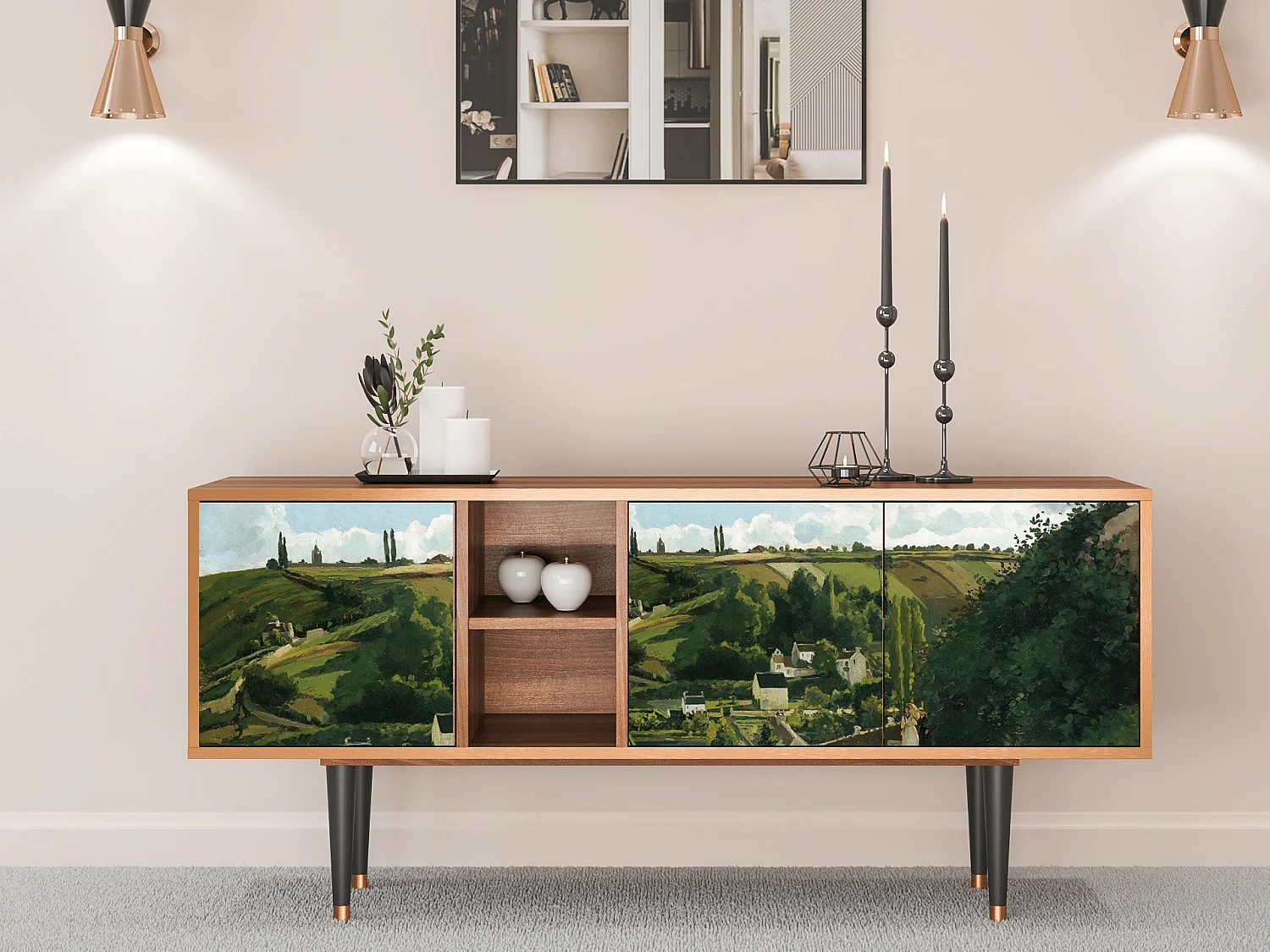 Mueble de TV - 150х69х41 cm - T5 - Jalais Hill by Pissarro, Nogal
