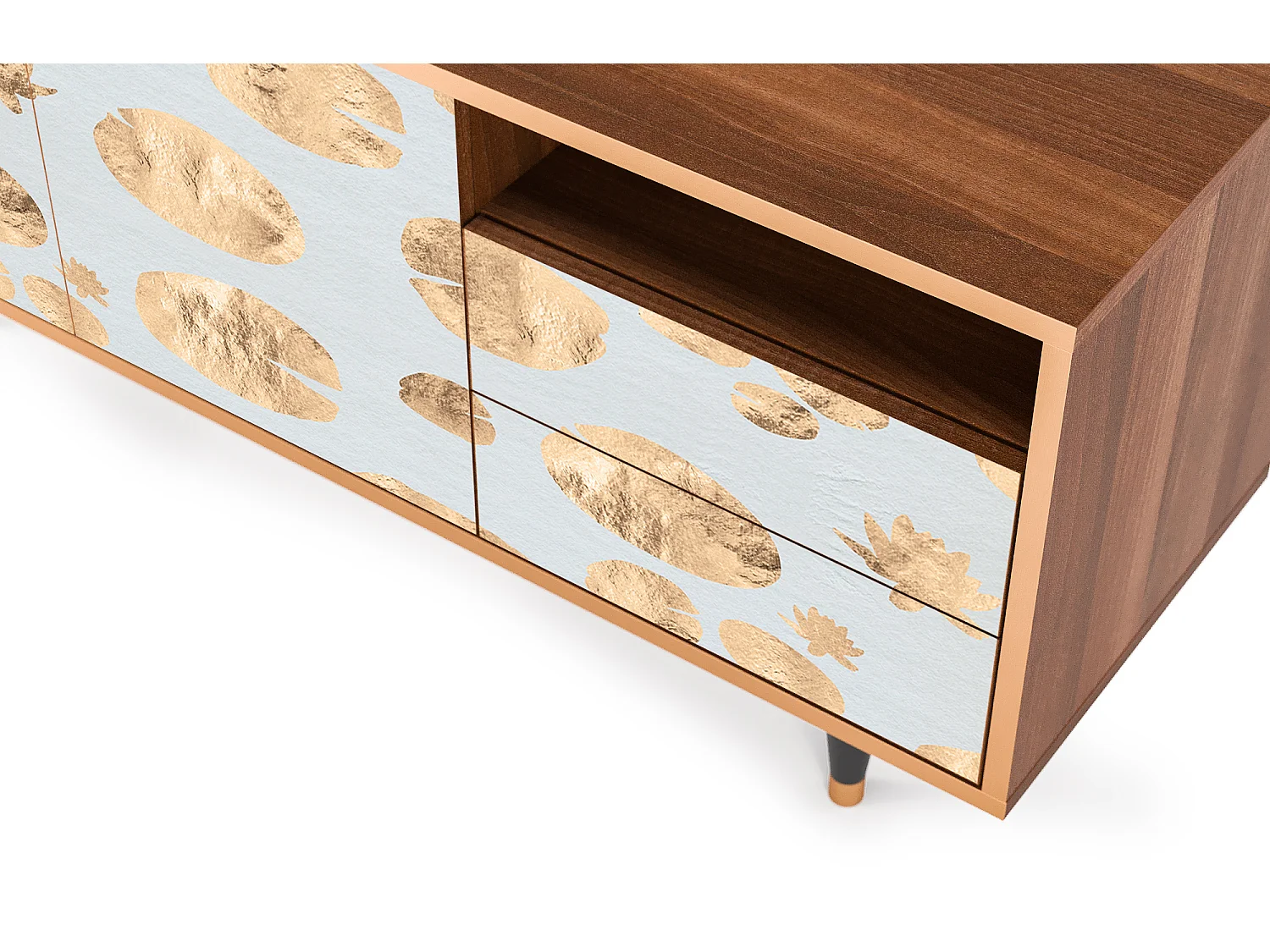 Meuble TV - 125х56х41 cm - T7 - Blue Giraffe, Noyer