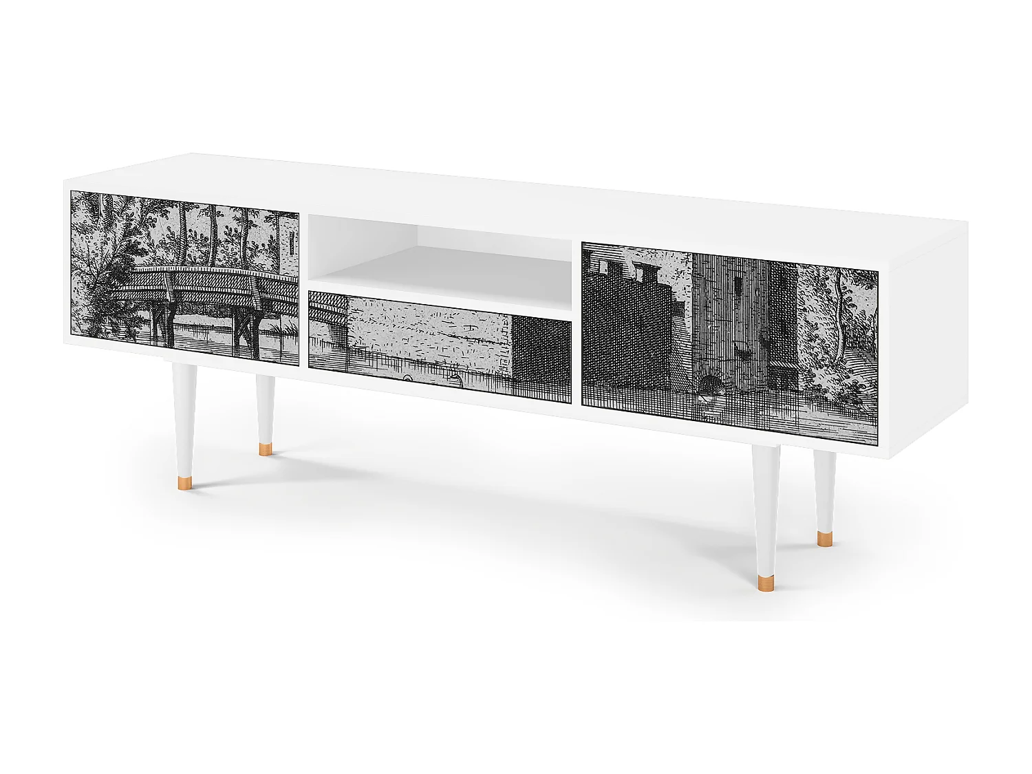 Meuble TV - 170х59х41 cm - T6 - Castle by Breugel, Blanc