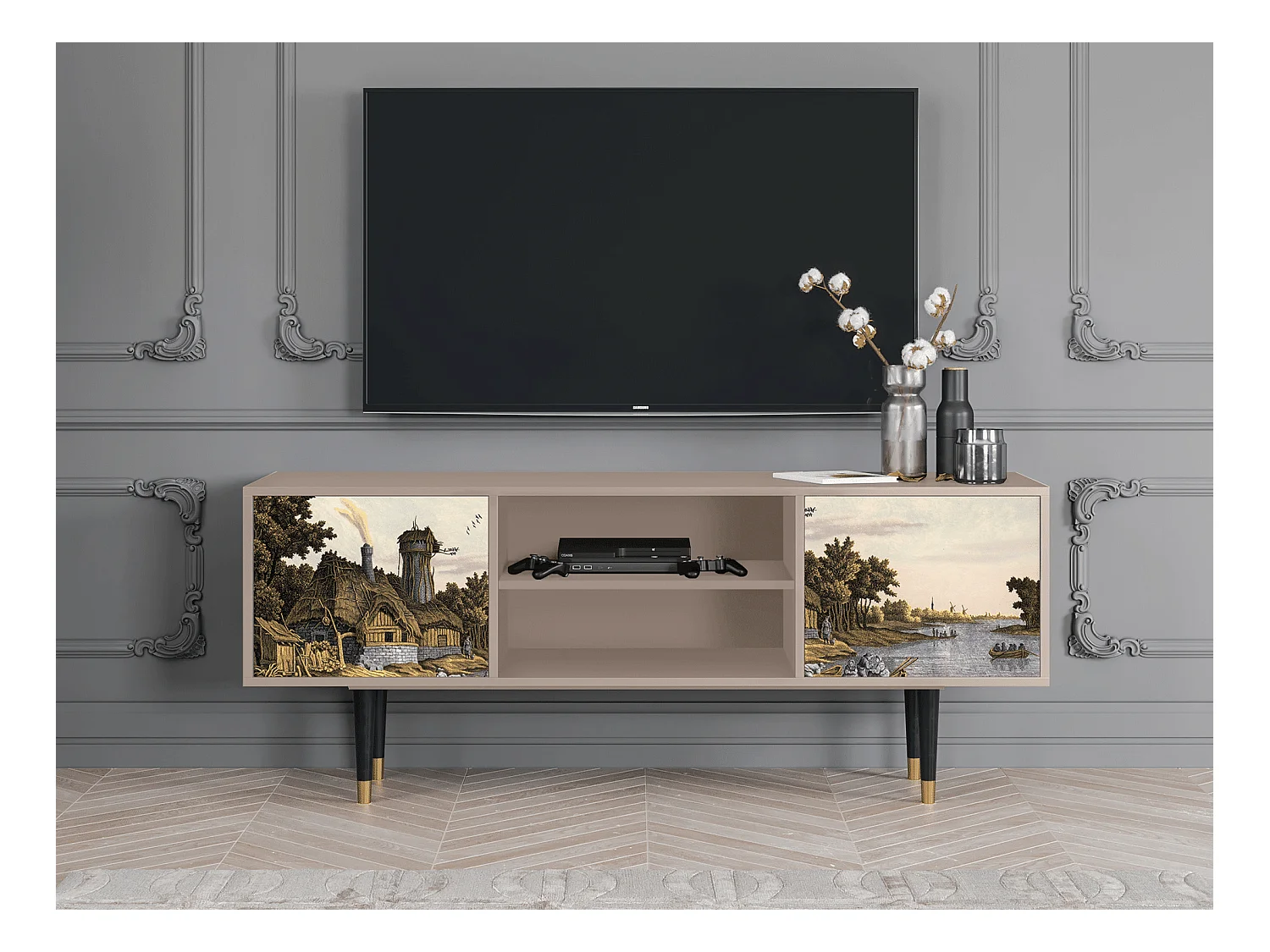 TV-Möbel - 170х69х48 cm - T2 - Mill along a River, Latte