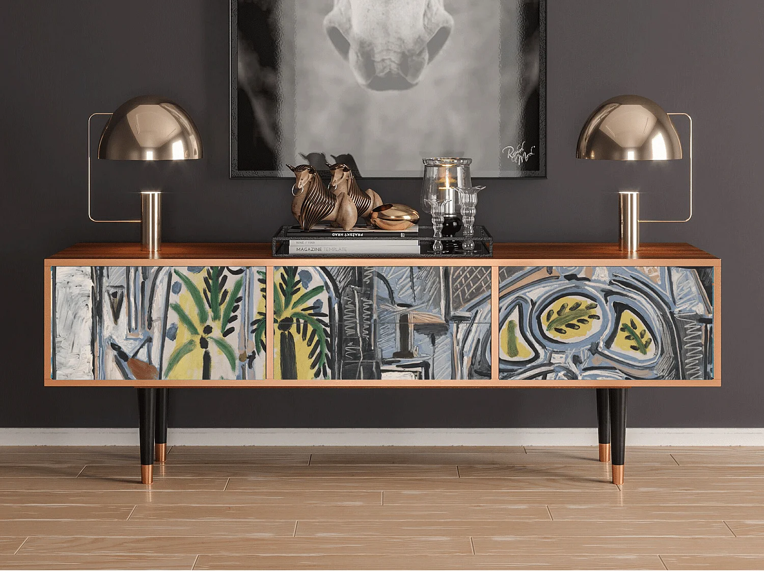 Mueble de TV - 170х59х48 cm - T4 - The Studio , Nogal