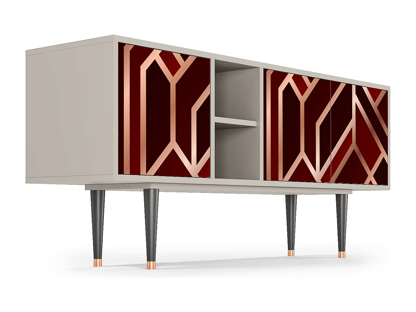 Meuble TV - 150х69х41 cm - T5 - Velvet 1920's, Sable