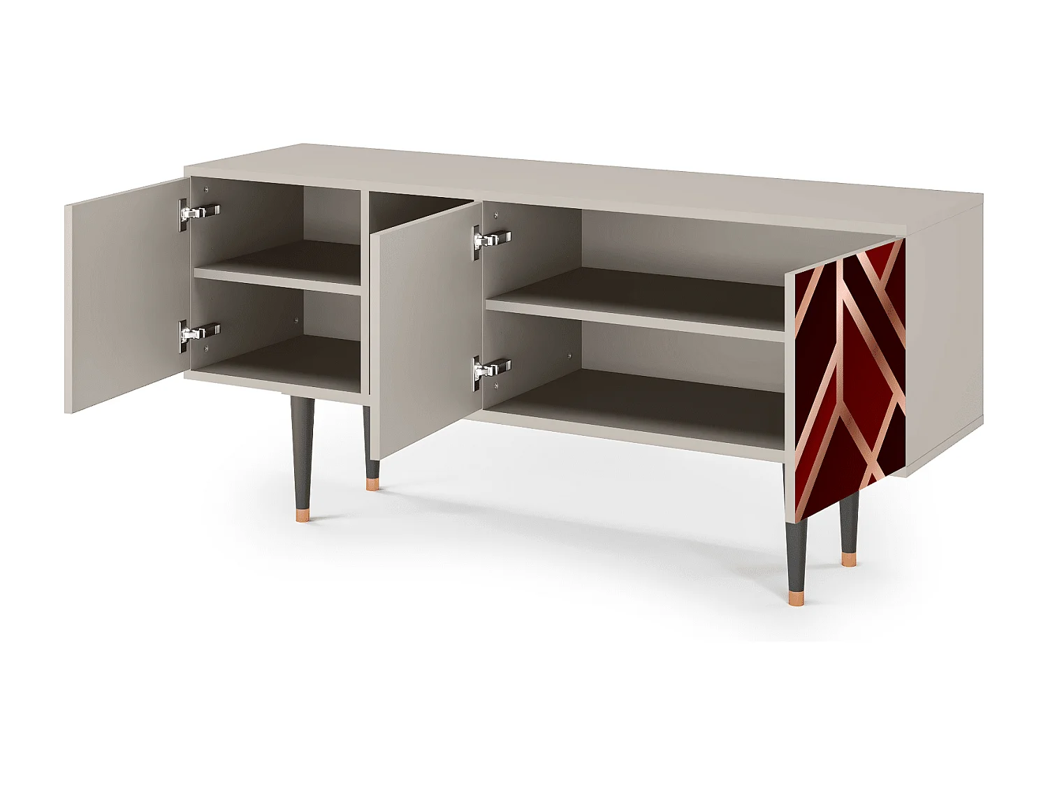 Meuble TV - 150х69х41 cm - T5 - Velvet 1920's, Sable