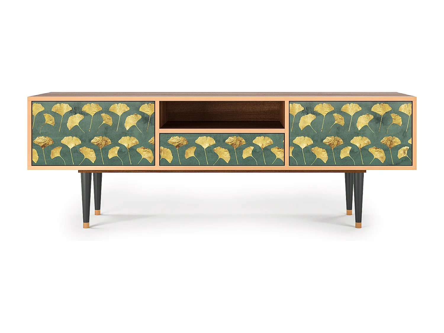 Mobile TV - 170х59х41 cm - T6 - Gingko leaves, Noce