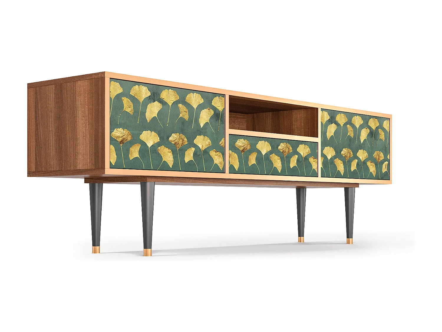 Mobile TV - 170х59х41 cm - T6 - Gingko leaves, Noce