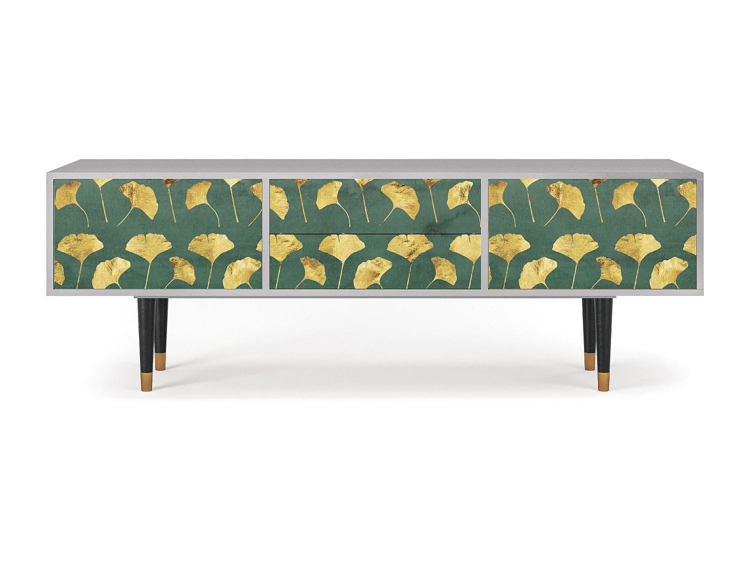 Szafka RTV - 170х59х48 cm - T4 - Gingko leaves, Szary