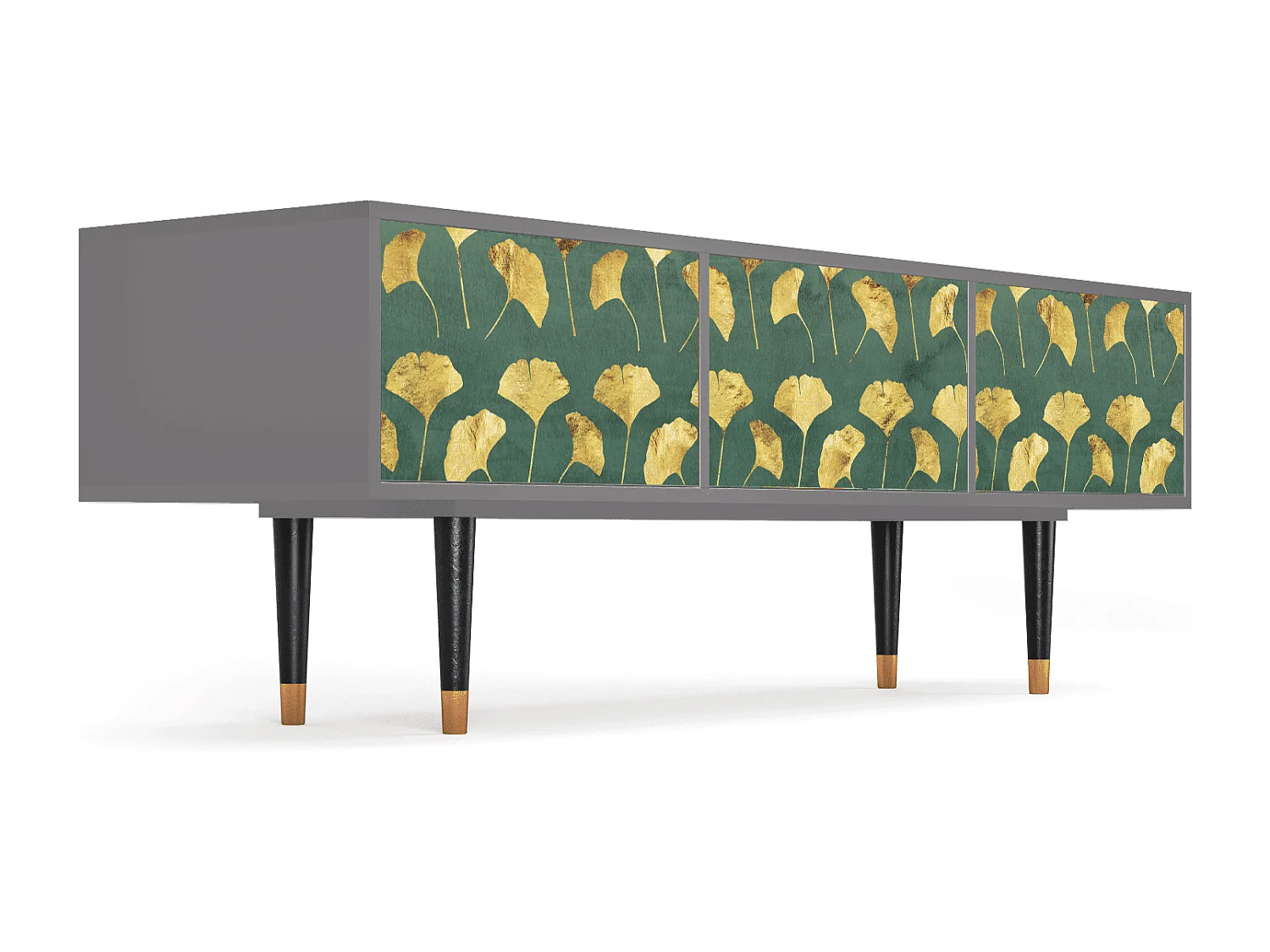 Szafka RTV - 170х59х48 cm - T4 - Gingko leaves, Szary